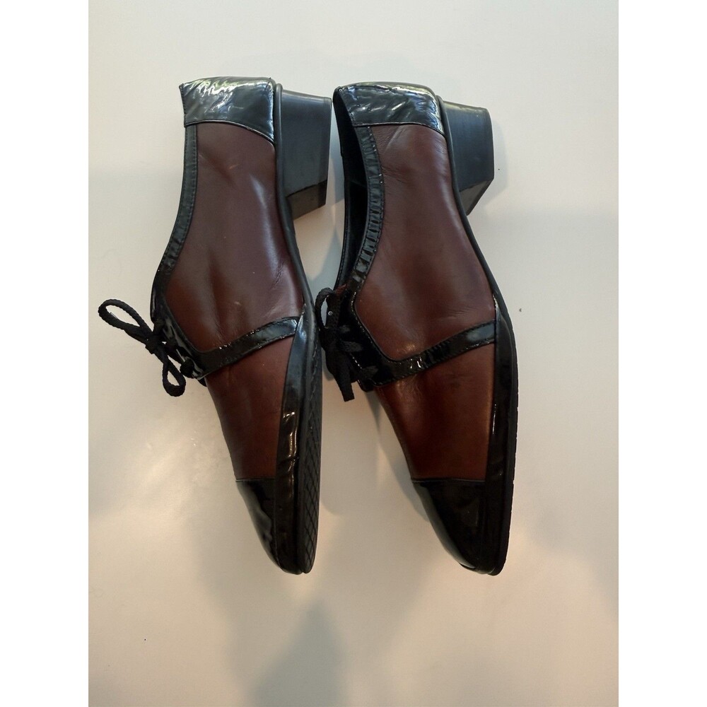 amalfi by rangoni Two Tone Burgundy Patent Leather Oxford Women’s Shoes Sz 9 - Picture 3 of 5